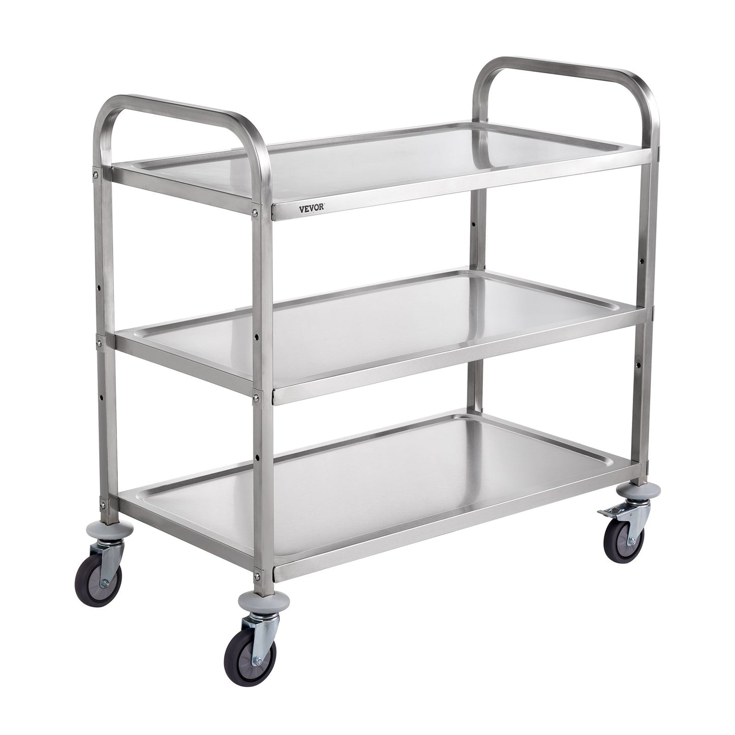 3-Tier Utility Cart with 450 lbs Capacity - Steel Rolling Storage Cart