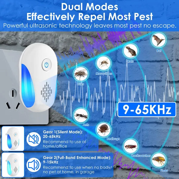 6-Pack Ultrasonic Pest Repellers - Indoor Pest Control