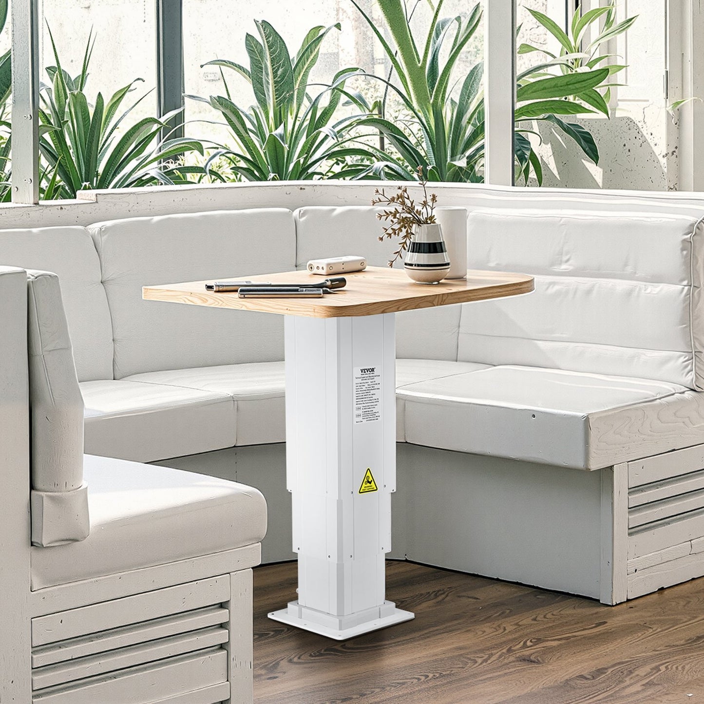 Adjustable Electric Lift Table with 176 lbs Capacity & Remote Control - Silver