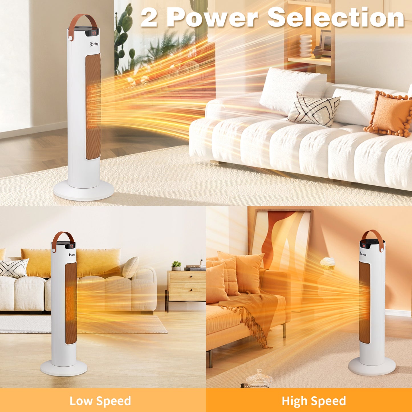 24-Inch Tower Space Heater 1500W WiFi App & Remote Control Thermostat