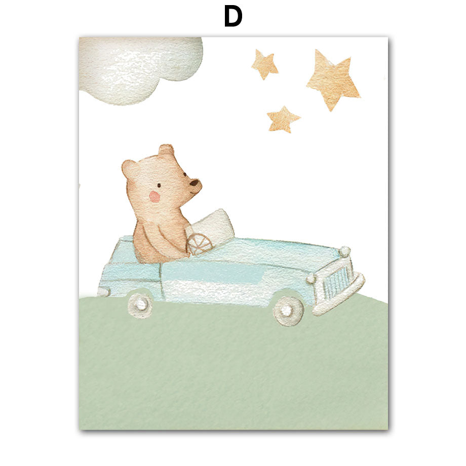 Children's Room Wall Decor Canvas Painting Scandinavian Poster - Multiple Sizes & Styles