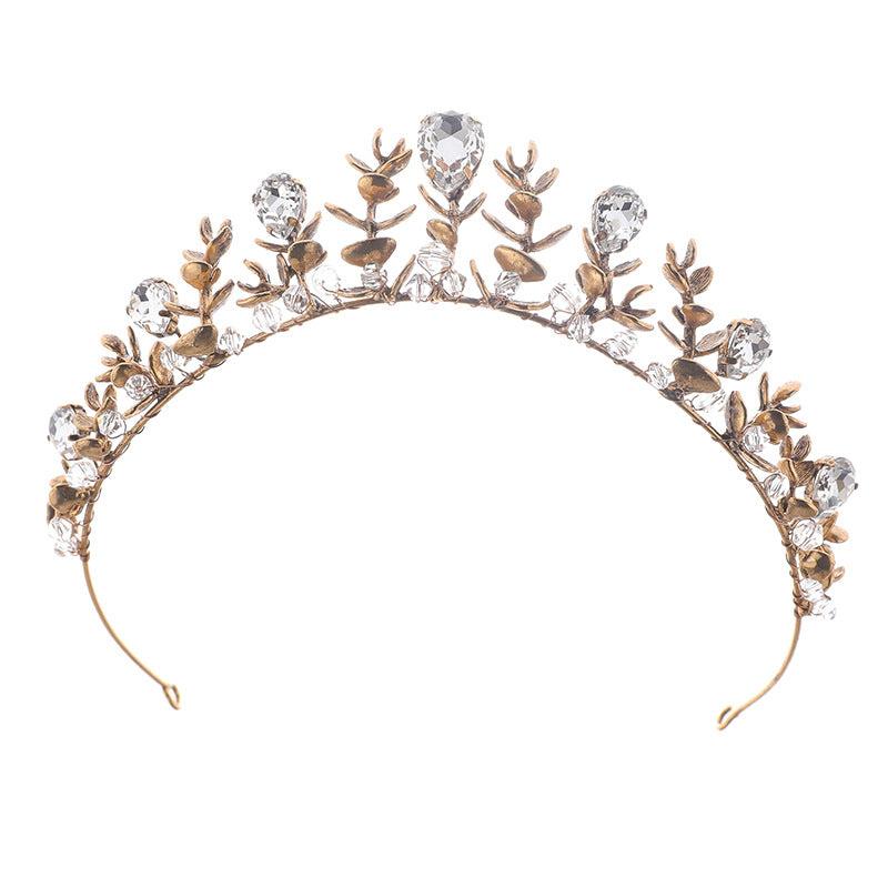 Vintage Alloy Rhinestone Bridal Headdress Crown for Weddings and Special Occasions