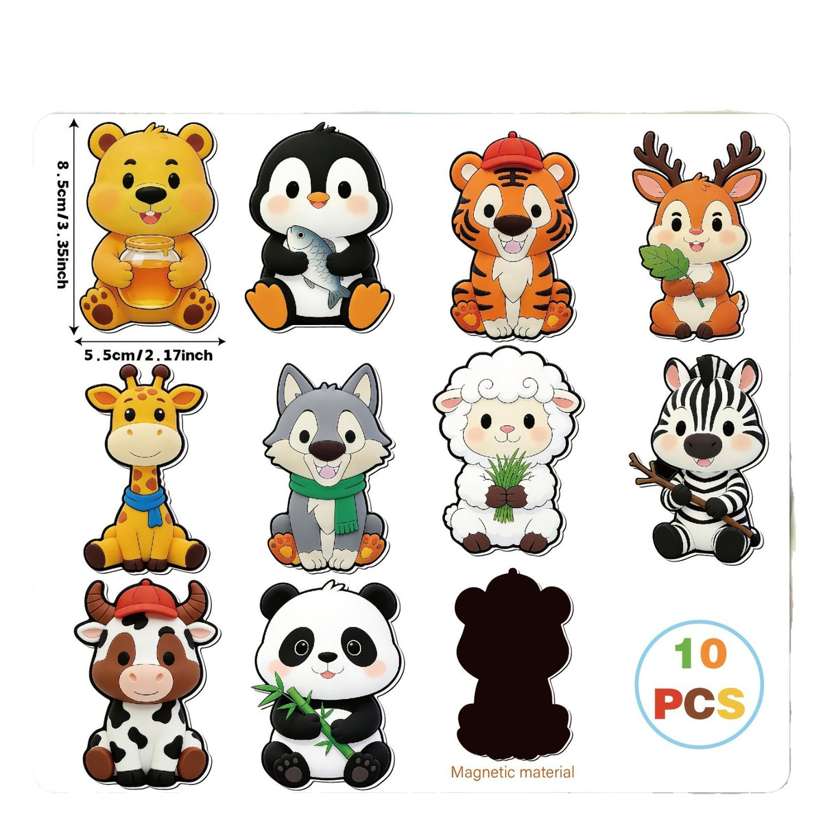 Animal-Shaped Magnetic Tile Set - 10PCS Cute Home Decor Magnet