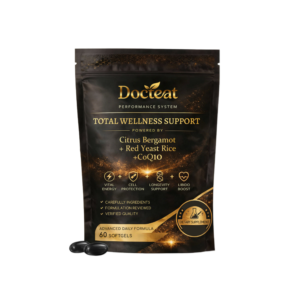 Red Yeast Rice Soft Capsules - 60 Softgels