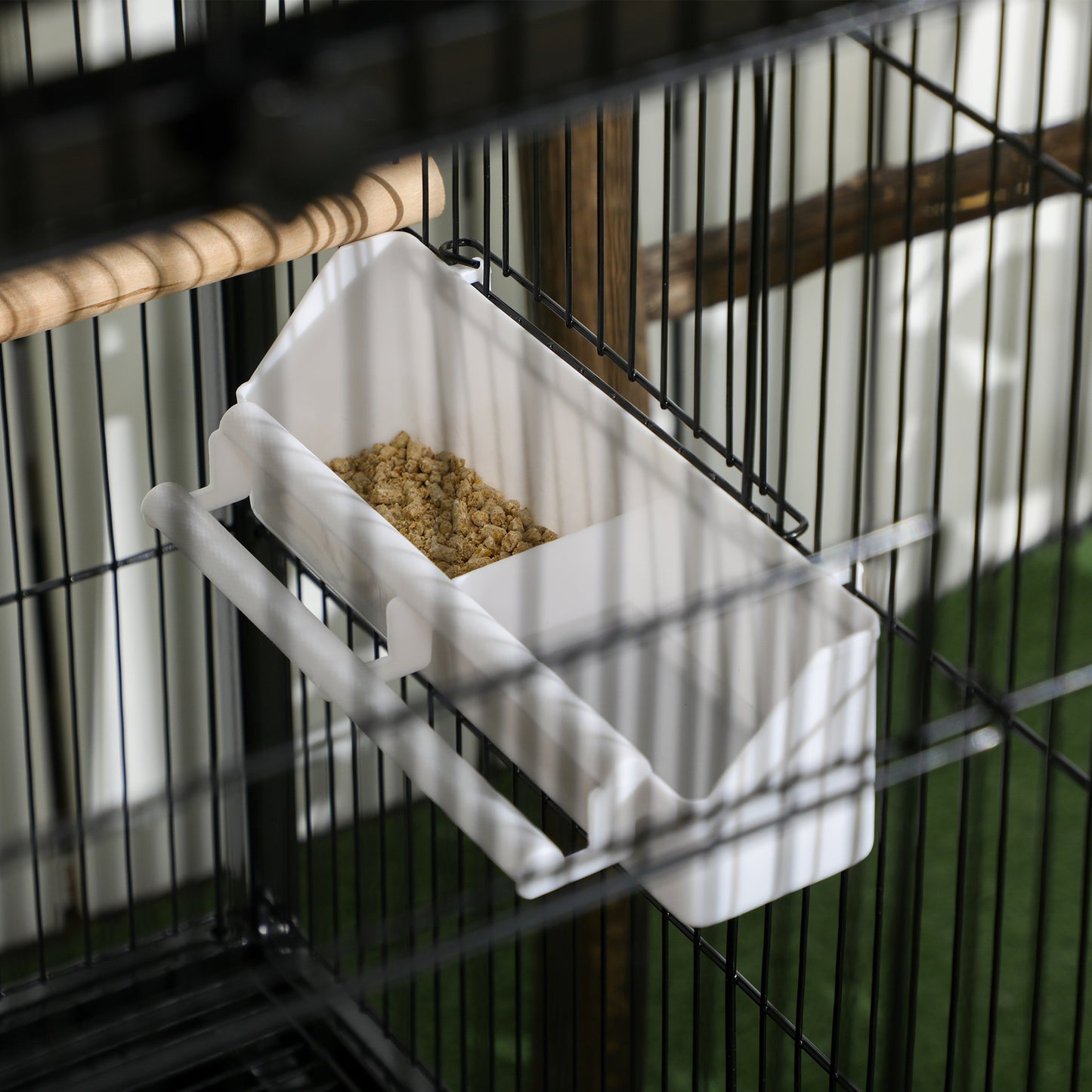 55-Inch Double Bird Cage Aviary with Wheels for Finches & Parakeets, Black