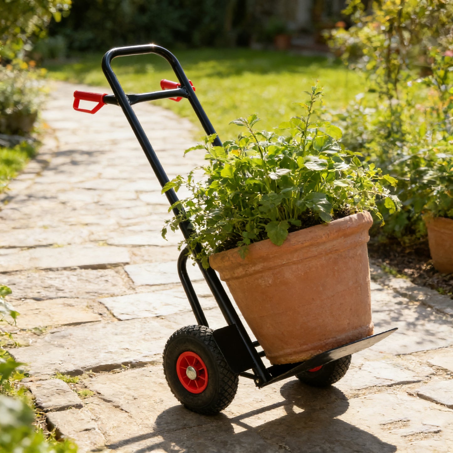 Heavy Duty Manual Truck With Double Handles 330 Lb Steel Trolley For