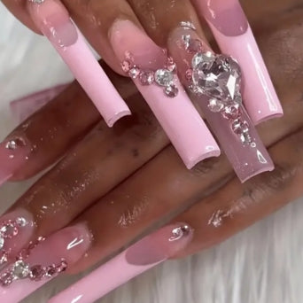 Fake Nail Tips Kit with Glitter and Rubbing Strips for Manicure - Multiple Styles