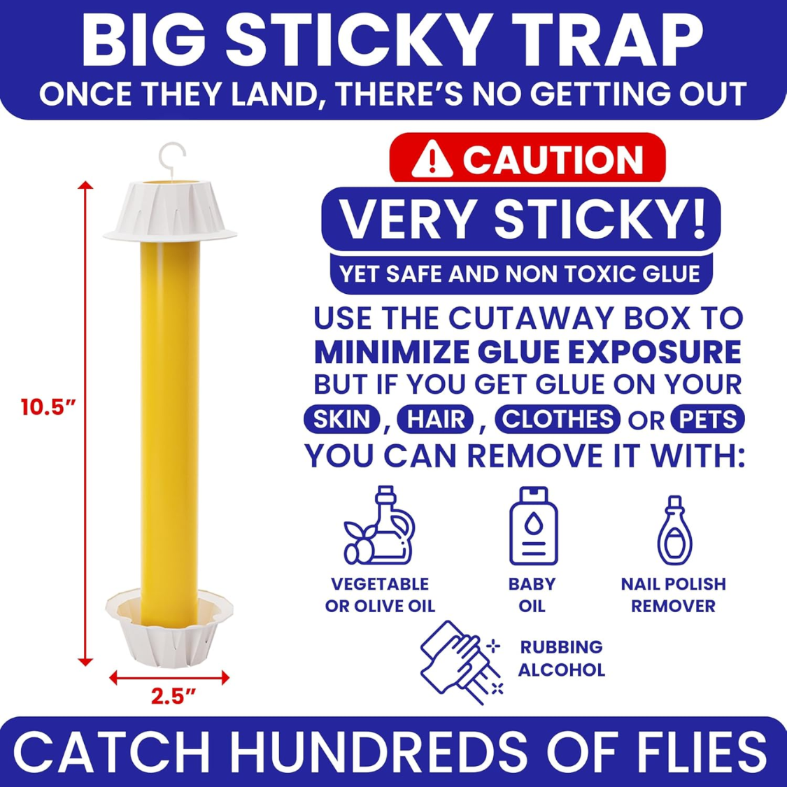 Super Sticky Fly Traps - Indoor & Outdoor 4-Pack, Non-Toxic
