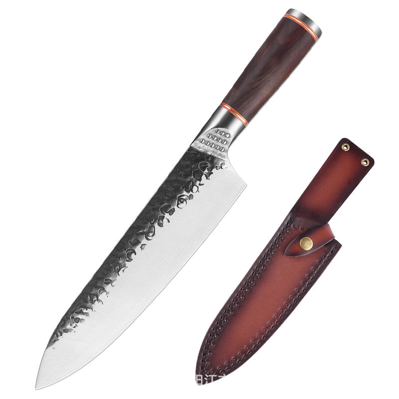 Stainless Steel Forged Hammer Pattern Kitchen Knife Set
