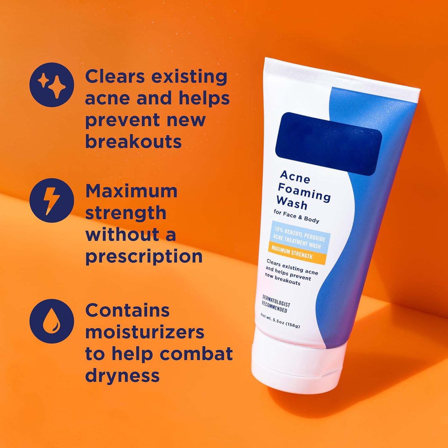 Benzoyl Peroxide Acne Facial Cleanser 156g - Gentle Skin Care for Acne