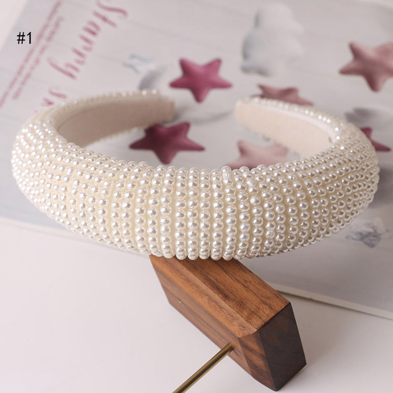 Elegant Pearl Bridal Headband Hair Accessories for Wedding and Formal Events