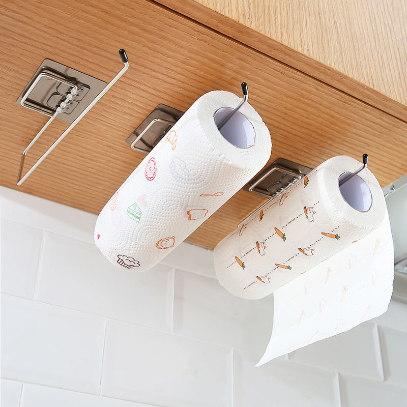 Wall-Mounted Kitchen Storage Rack Punch-Free Stainless Steel Home Organizer