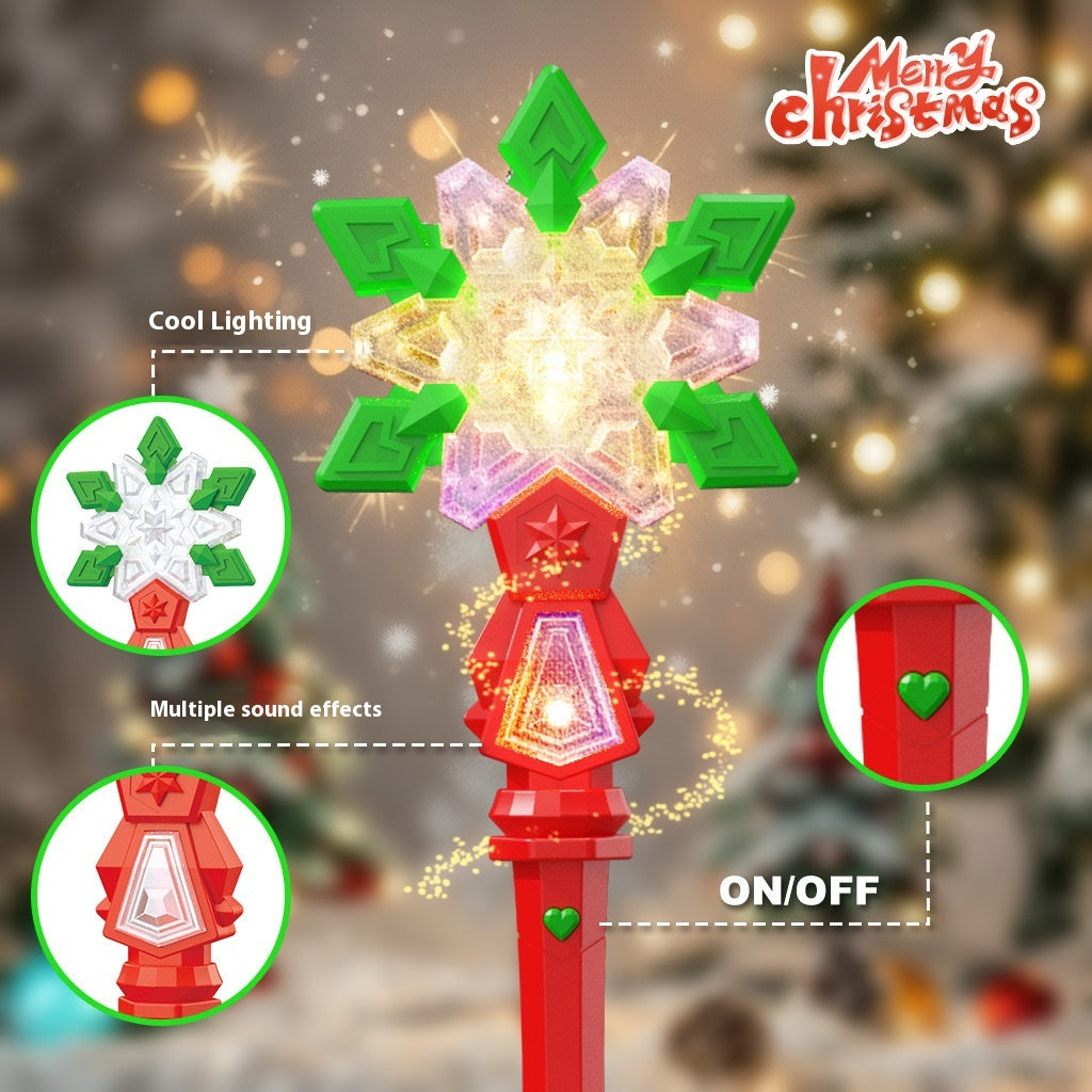 Luminous Christmas Snowflake Stick Toy for Kids - Holiday Decor & Party Supplies