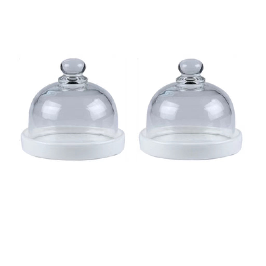 Ceramic Dessert Dish with Lid Set - Nordic Style, Multiple Colors