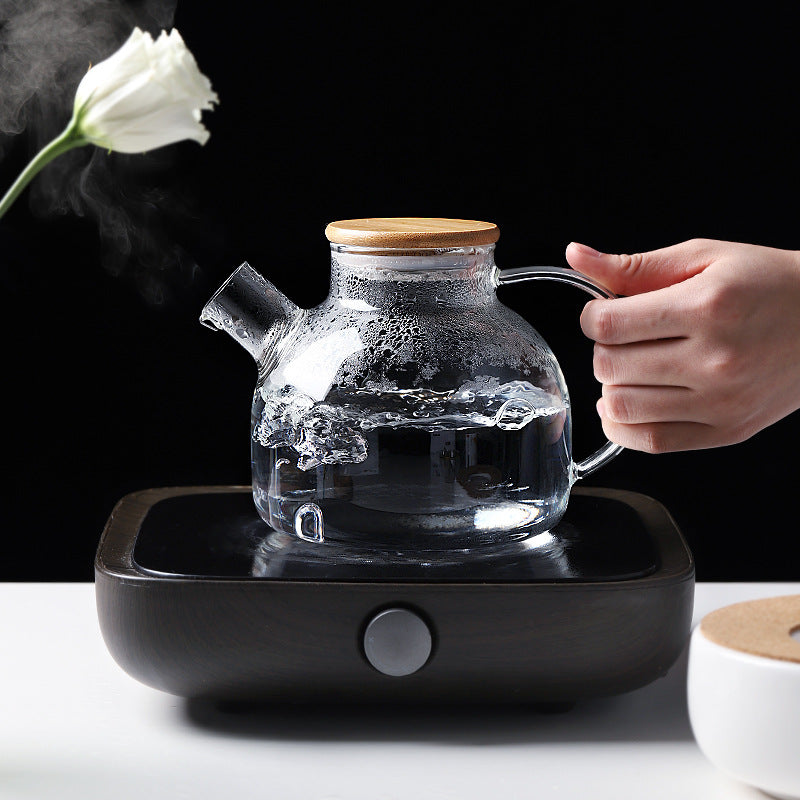 Heat-Resistant Glass Teapot 1600ml - Kitchen Drinkware for Boiling & Hot Beverages