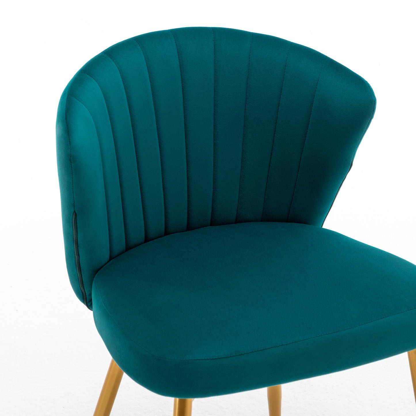 Teal Blue Velvet Armless Accent Chair with Gold Legs