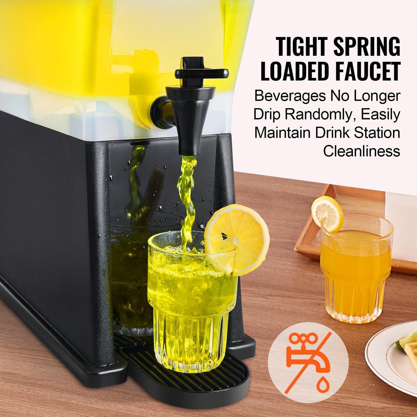 3 Gallon Beverage Dispenser with Stand and Spigot - Black