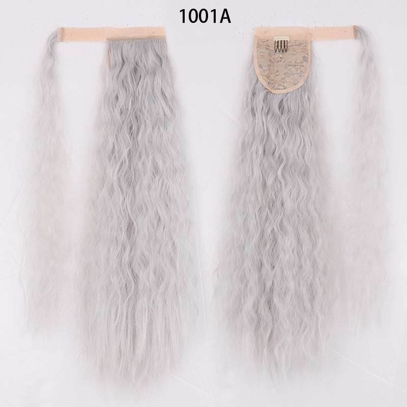 Water Wave Ponytail Wig with Velcro Band High Temperature Synthetic Hair