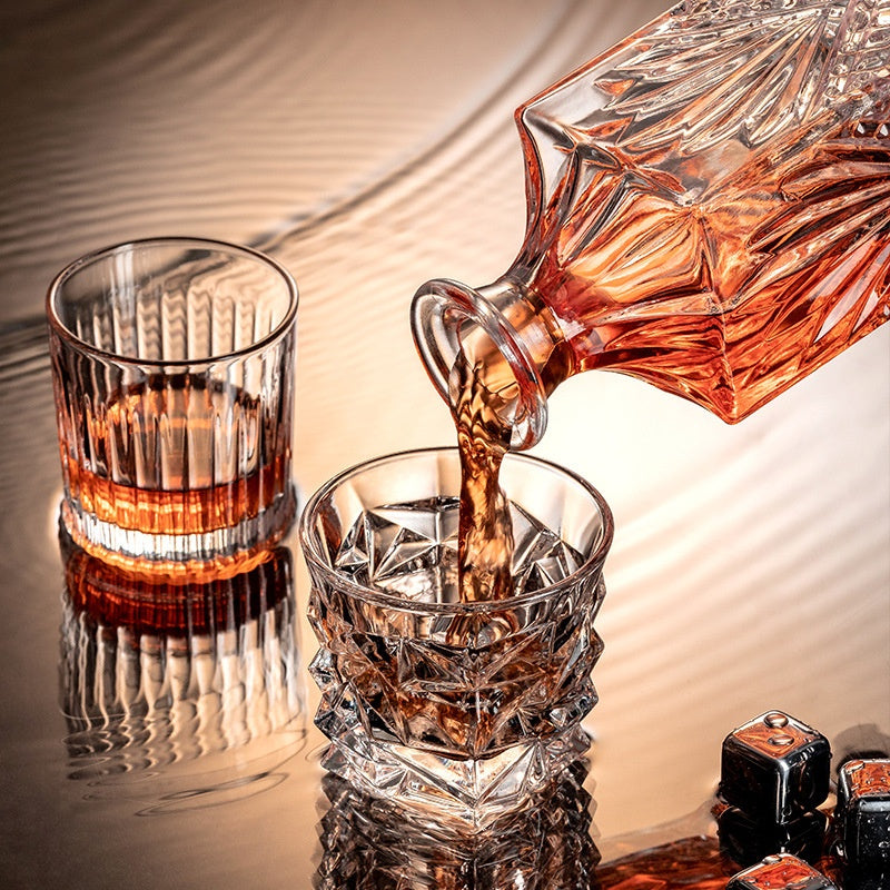 Premium Whiskey Glass and Decanter Set - Multiple Styles & Designs