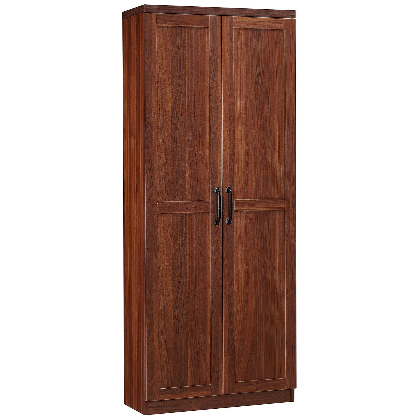 Freestanding 63" Kitchen Pantry Storage Cabinet with Adjustable Shelves - Brown