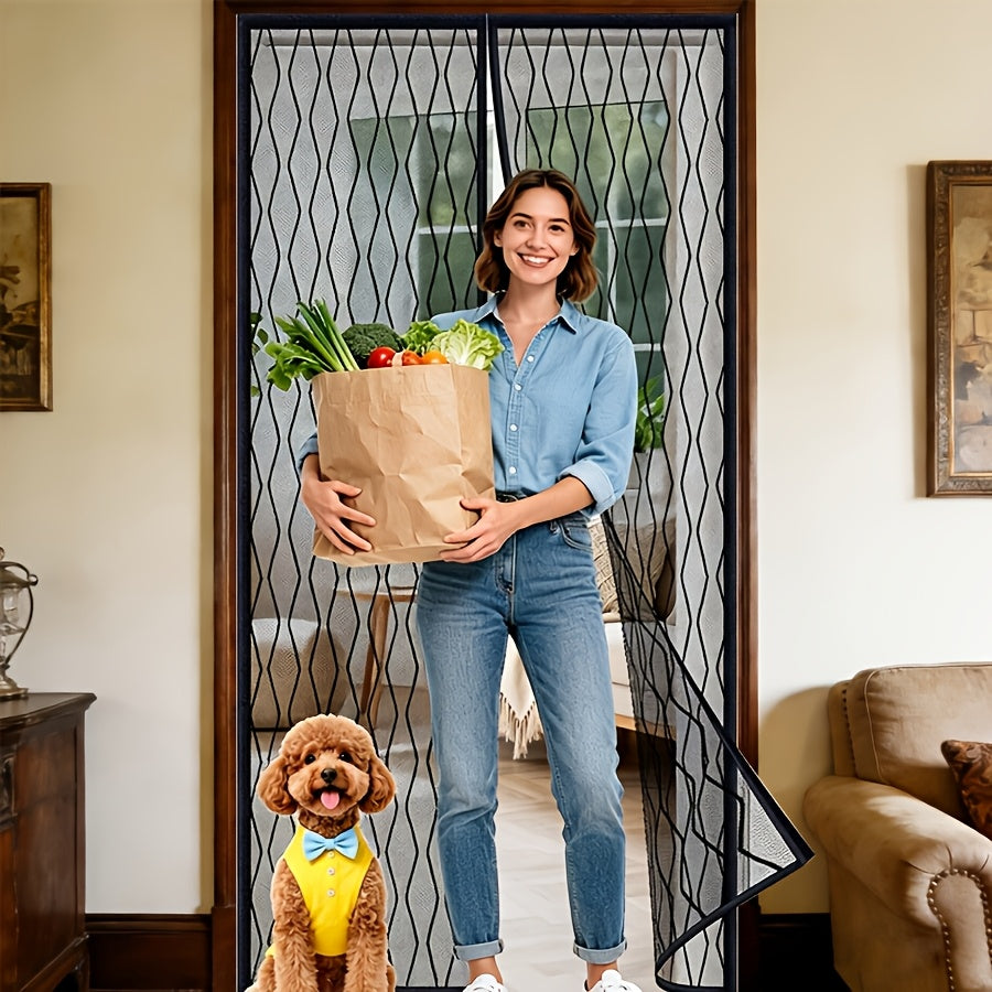 Magnetic Mosquito Screen Door Curtain - Fine Mesh, Pet Friendly, Easy Install