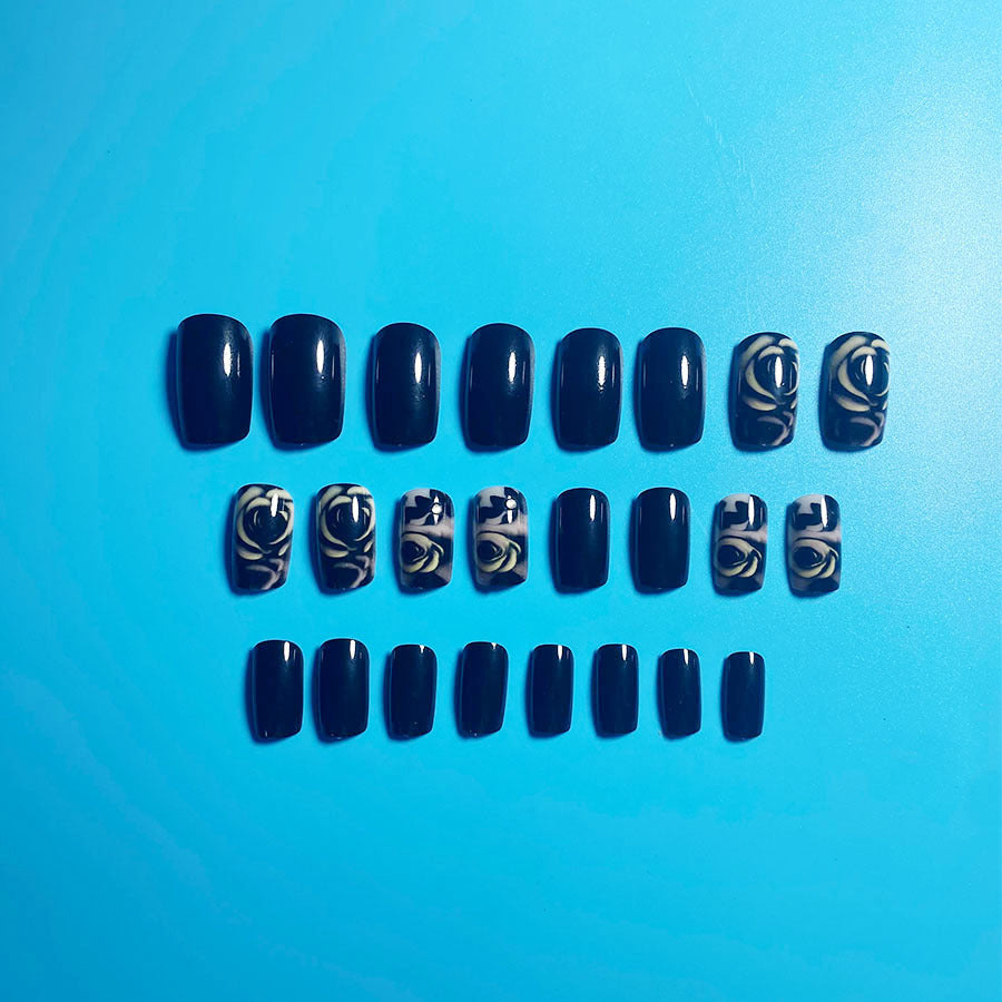 European and American Style Nail Art Fake Nail Patch Set with Tools and Glue