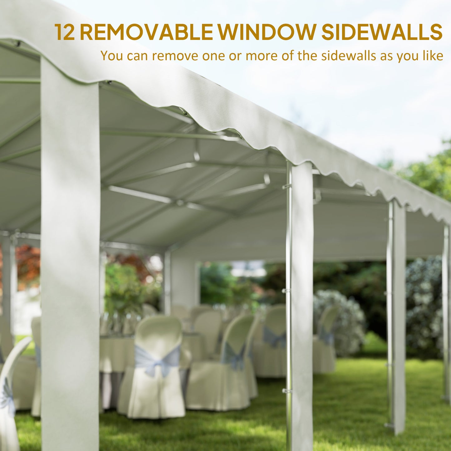 20' x 40' Outdoor Canopy Tent with Removable Sidewalls & 12 Windows
