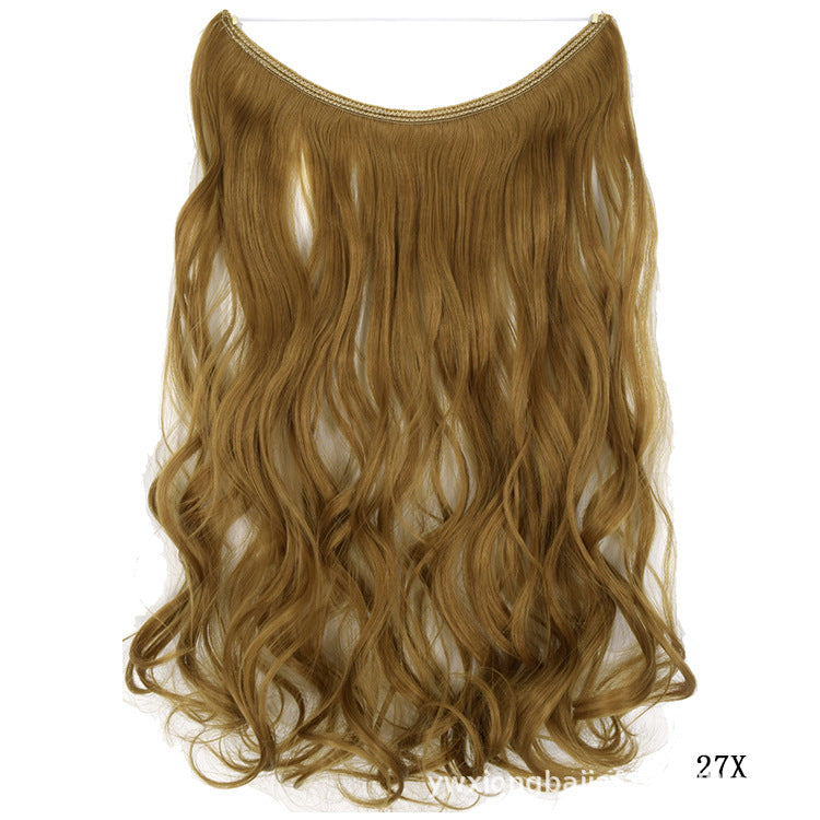 Seamless Hair Extension Wig Set for Women - High-Temperature Fiber, Multiple Colors