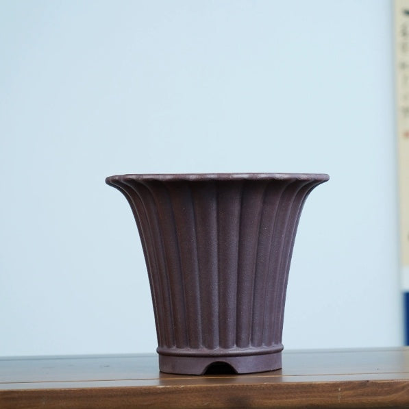 Purple Sand Flower Pot for Home Garden & Office Decor Handmade Zisha Style