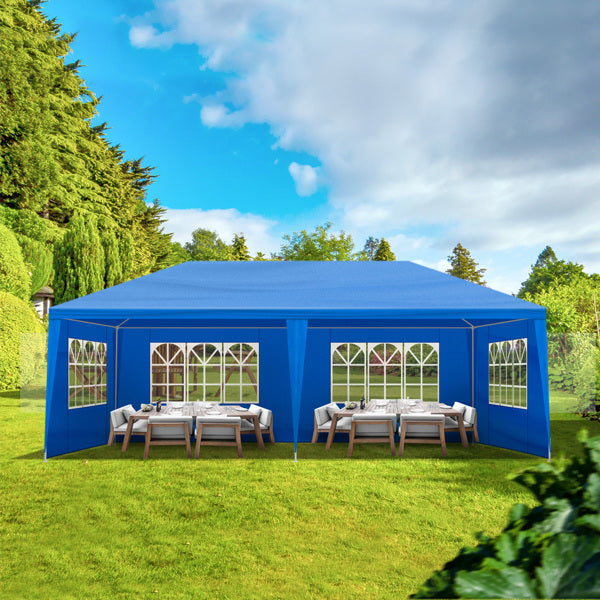 10x20 Outdoor Party Tent with Removable Sidewalls - Blue