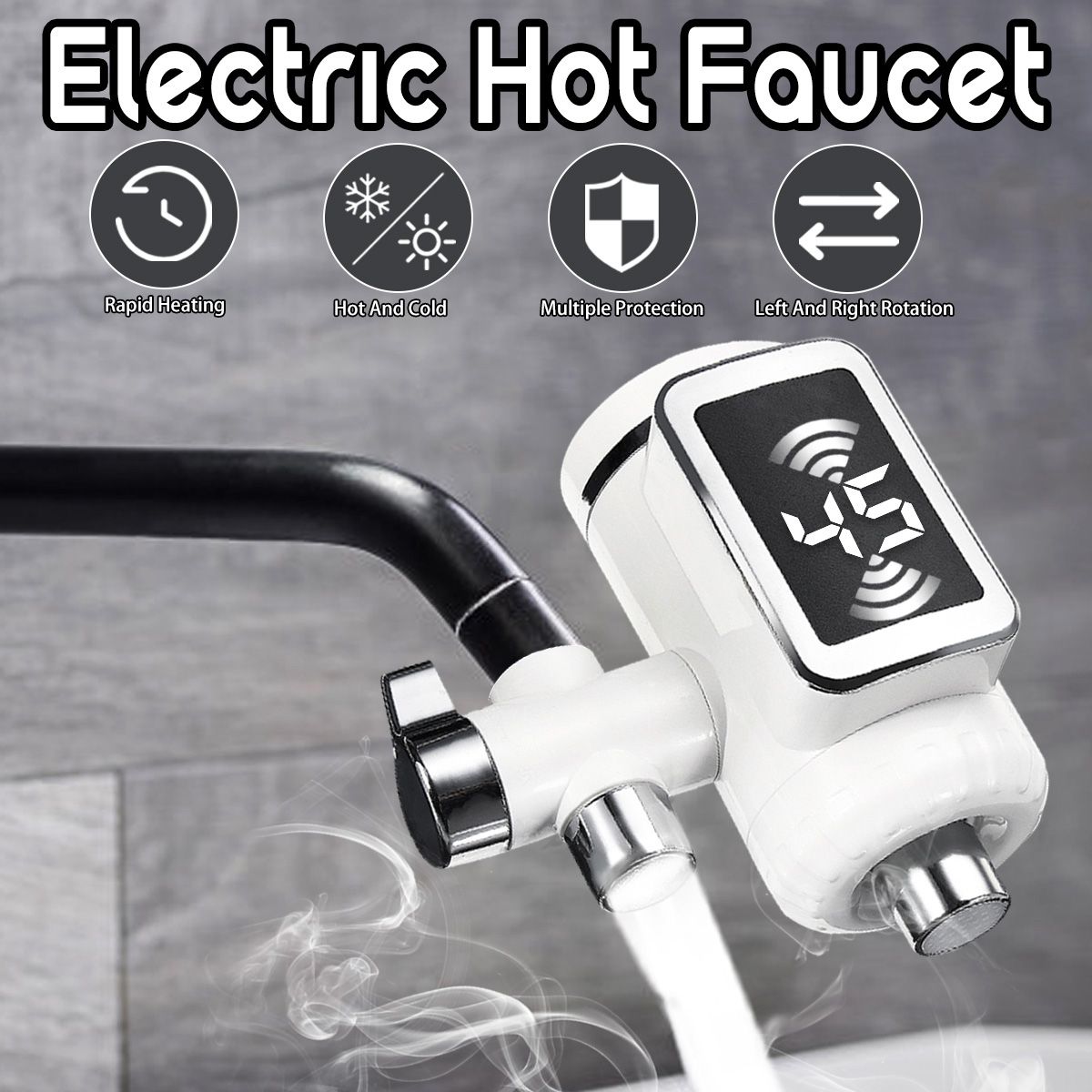 Electric Faucet Connector No Installation Needed - White