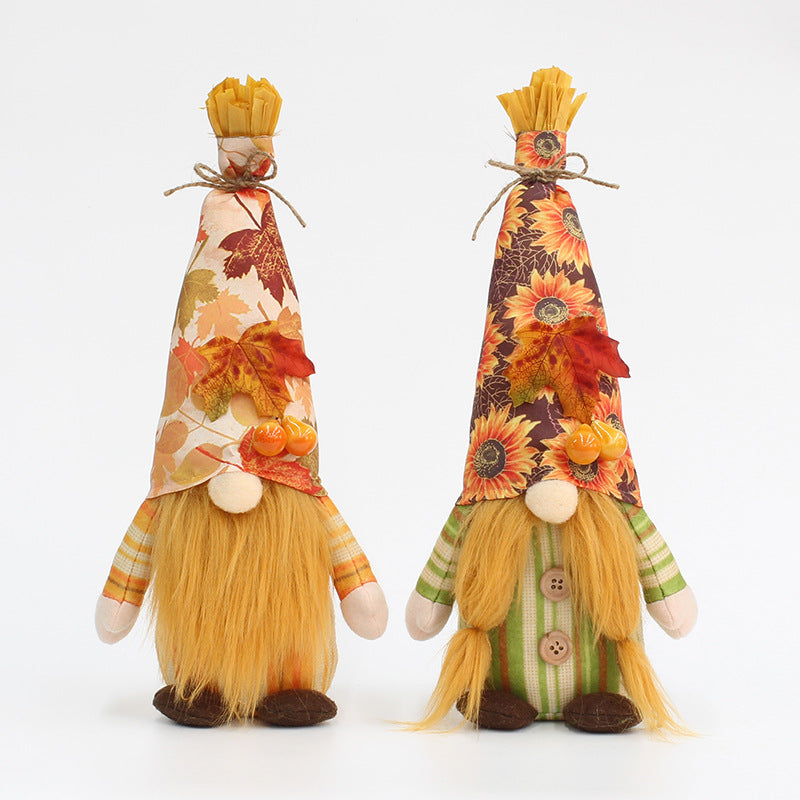 Harvest Festival Long Hat Faceless Doll Ornament for Home & Holiday Decor