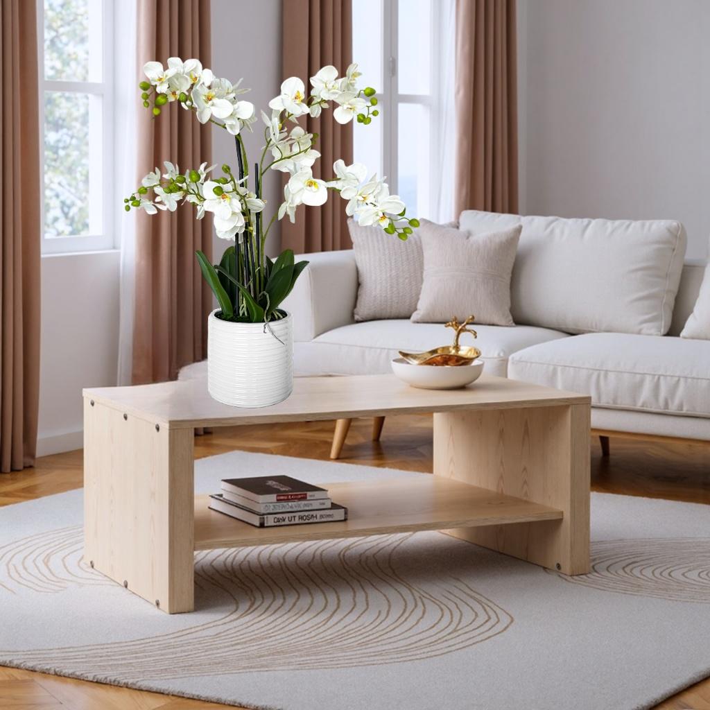 Artificial Orchid Arrangement in Ceramic Pot - Home Decor