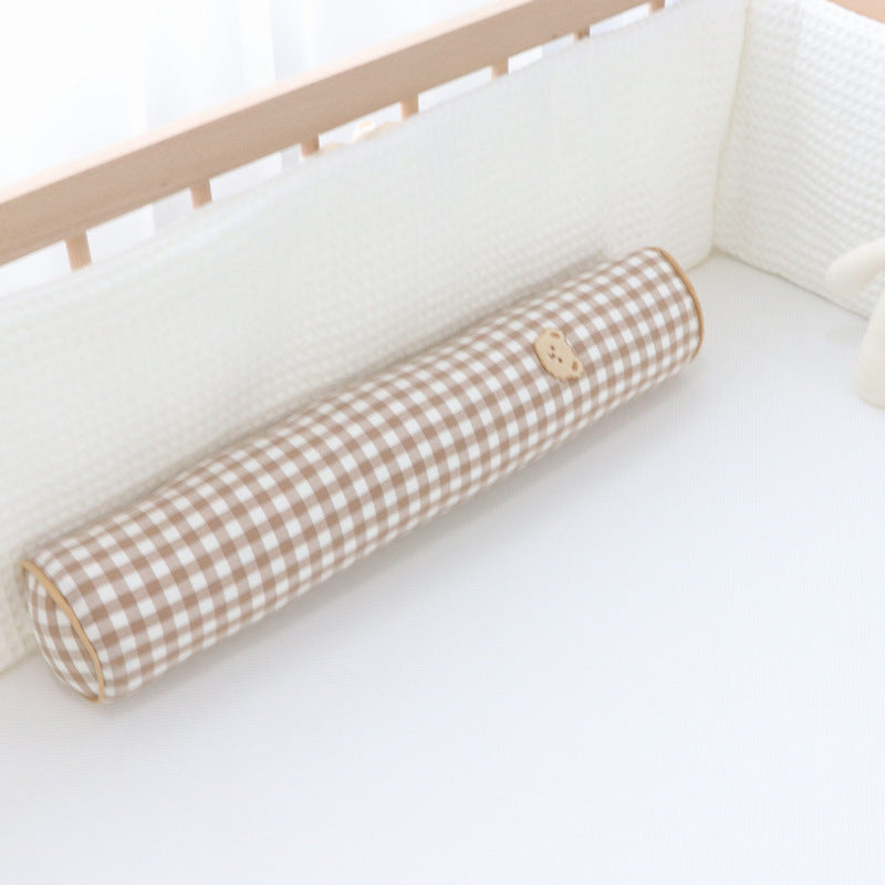 Korean Cotton Bear Embroidery Headboard Pillow - Removable & Washable