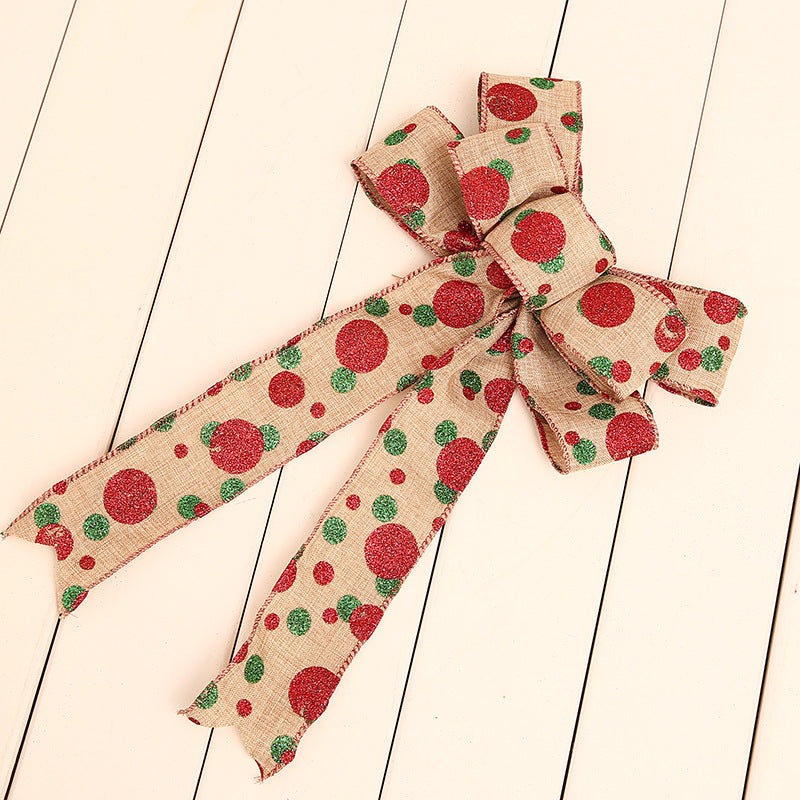 Christmas Linen Ribbon for Holiday Decorations 2M - Festive Craft Material