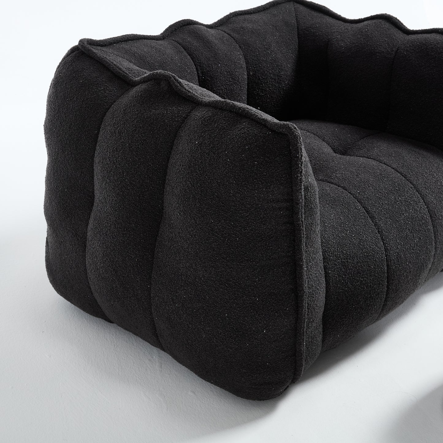 Soft Black Bean Bag Chair with High Resilient Foam for Adults
