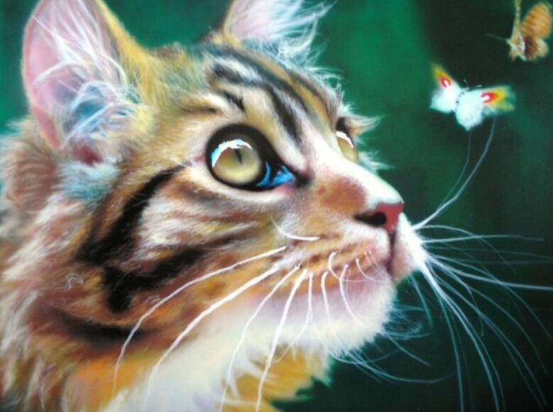 Diamond Painting Cross Stitch Kit for Home Decor - Butterfly Animal Design