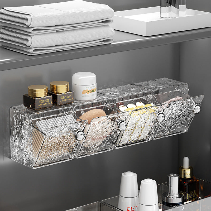 Wall-Mounted Storage Box Organizer Small Plastic Tidy Container with Flip-Top Lid
