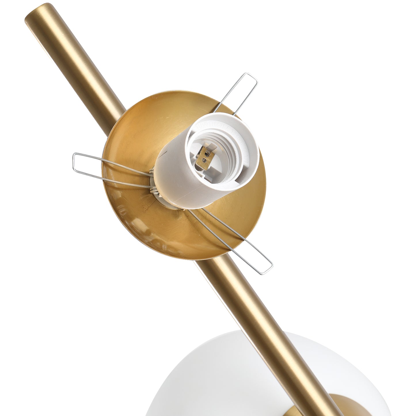 Modern Gold Floor Lamp with 2 Glass Shades - Adjustable Indoor Lighting