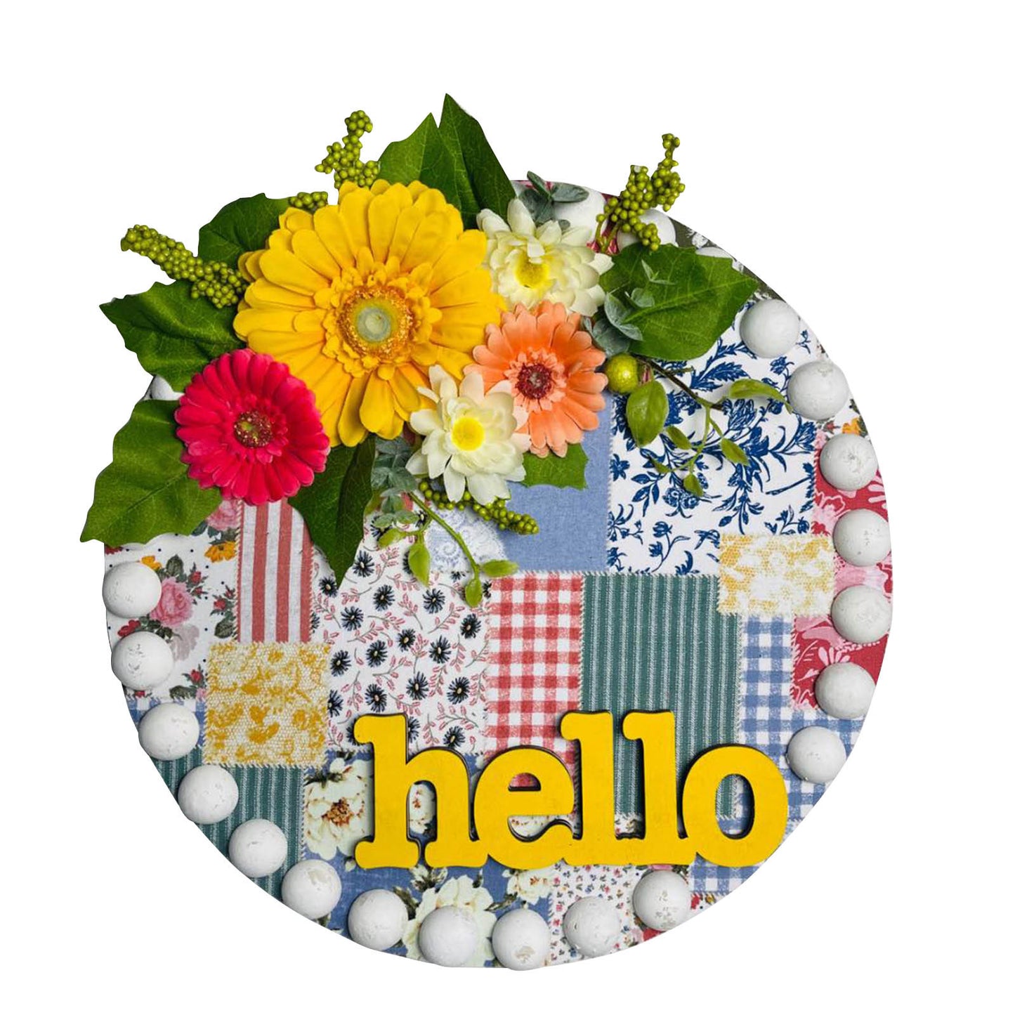 Front Door Summer Decoration Garland - Baseball Floral Wreath for Home & Garden