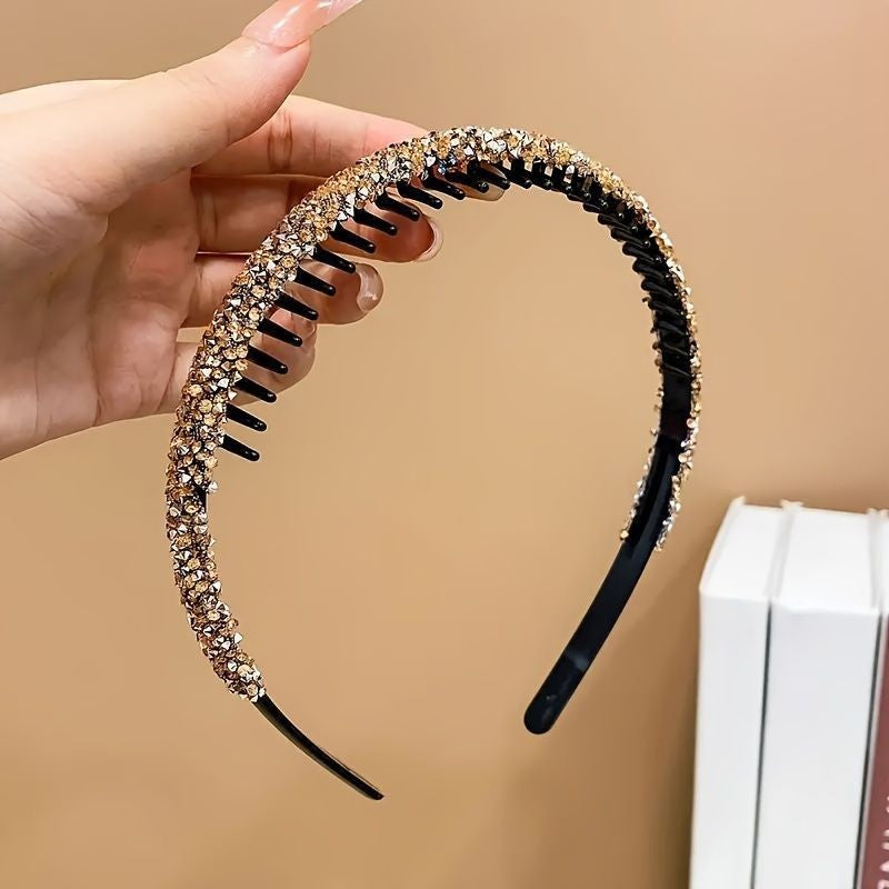 Non-Slip Tooth Headband - Decorative Rhinestone Hair Accessory for Women