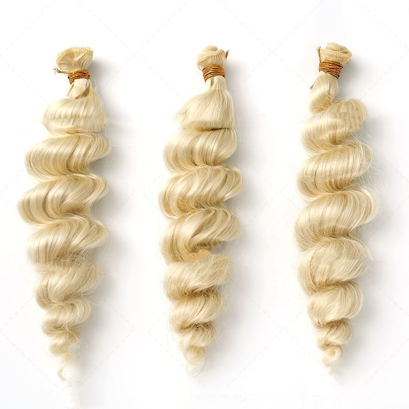 Women's Synthetic Hair Weft Wig - Long Golden Heat-Resistant Fiber, Multiple Sizes