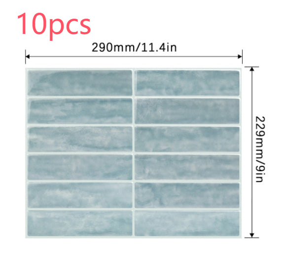 Waterproof 3D Self-Adhesive Wall Sticker for Kitchen Bathroom - High Temp Resistant
