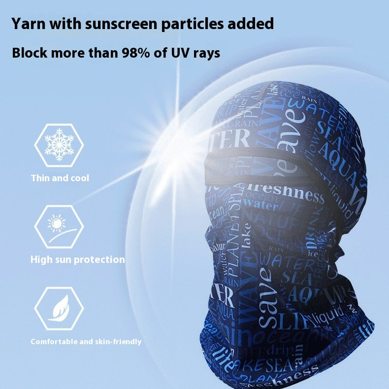 Full Face Sun Protection Mask - Lightweight Ice Silk Neck Gaiter Scarf