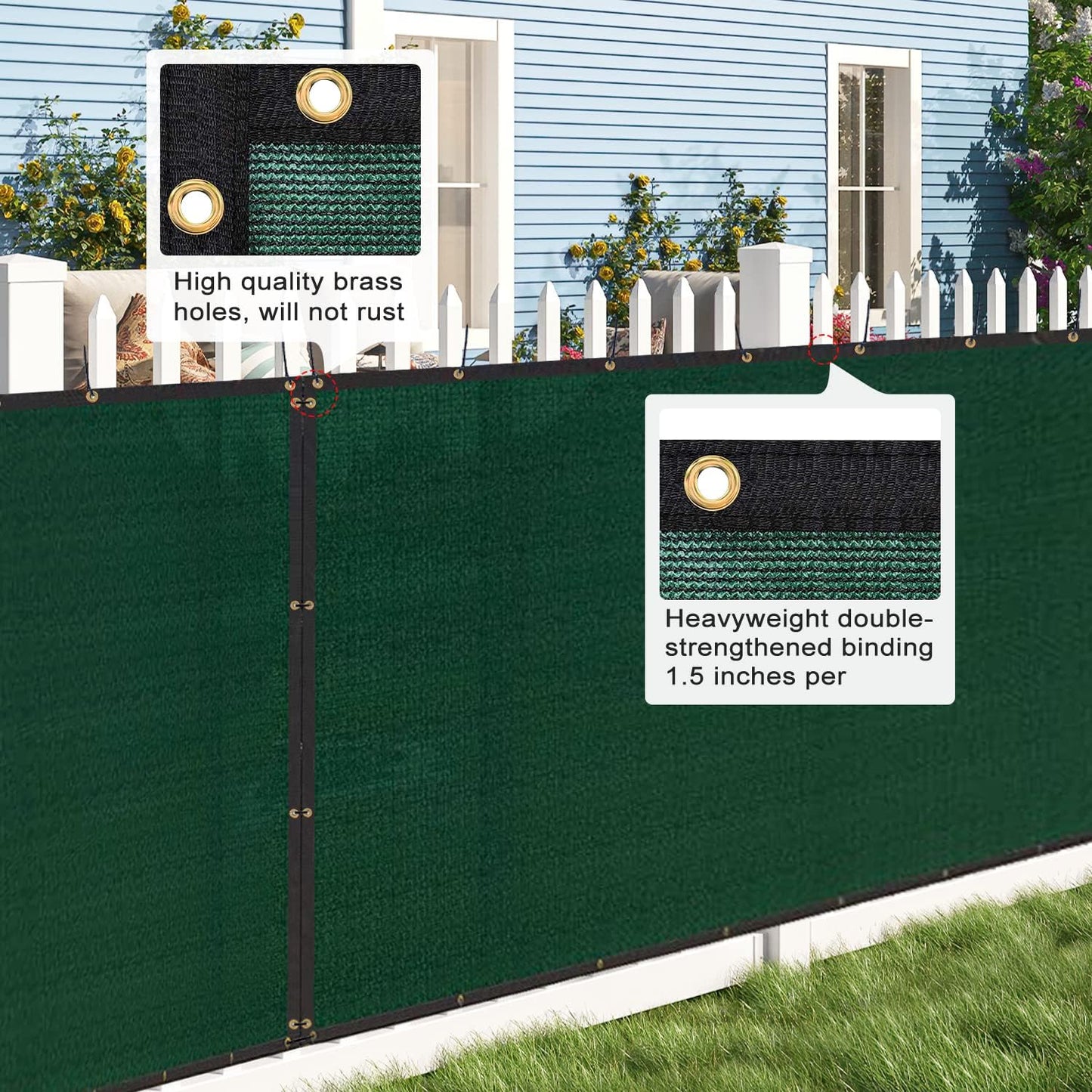 4x50ft Outdoor Privacy Fence Screen HDPE Sun-Resistant Garden Barrier - Dark Grey Black Green Brown
