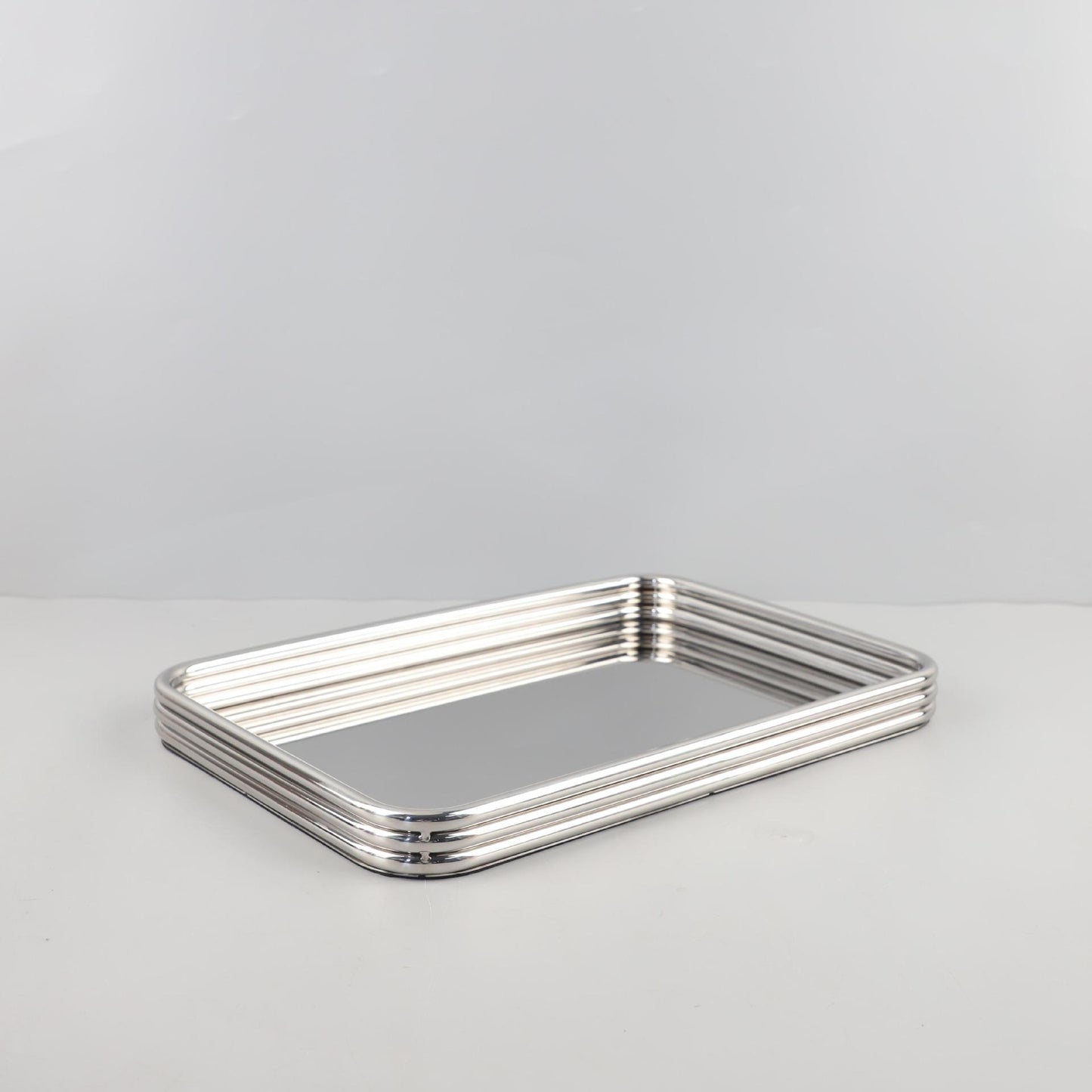 Minimalist Stainless Steel Rectangular Aromatherapy Storage Tray - Silver