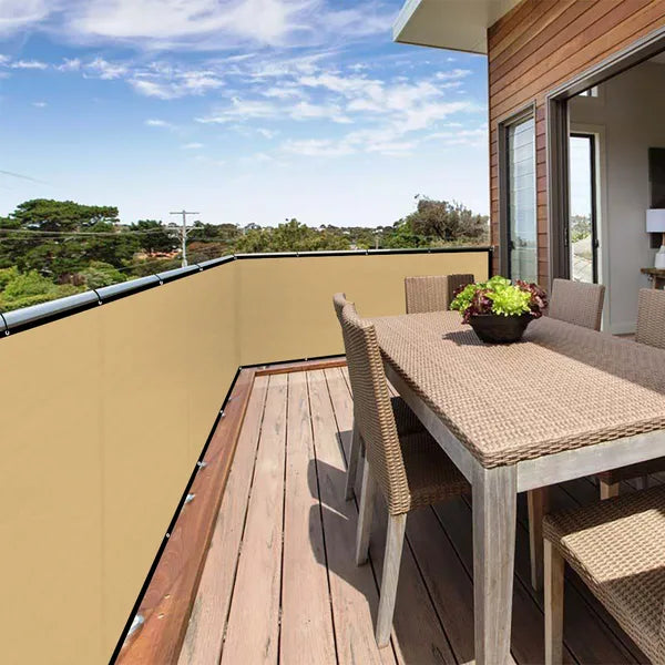 3ft x 12ft Beige Sunshade Fence - Outdoor Heat-Insulating Shade