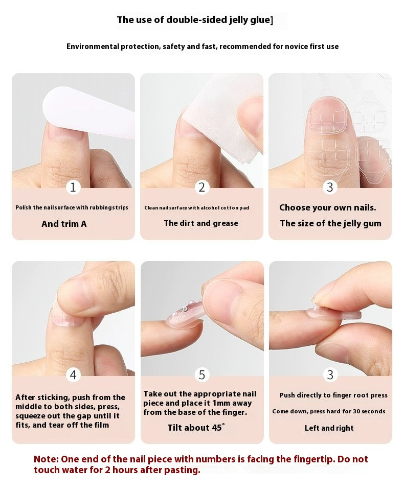 Gentle Nude Fake Nail Patch Set with French Butterfly Design - Multiple Sizes
