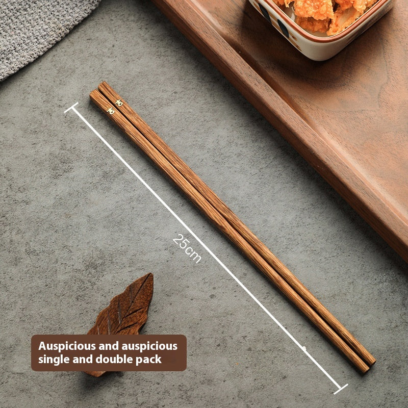 High-End Wooden Chopsticks Set - Anti-Slip & Anti-Mold Family Kitchenware
