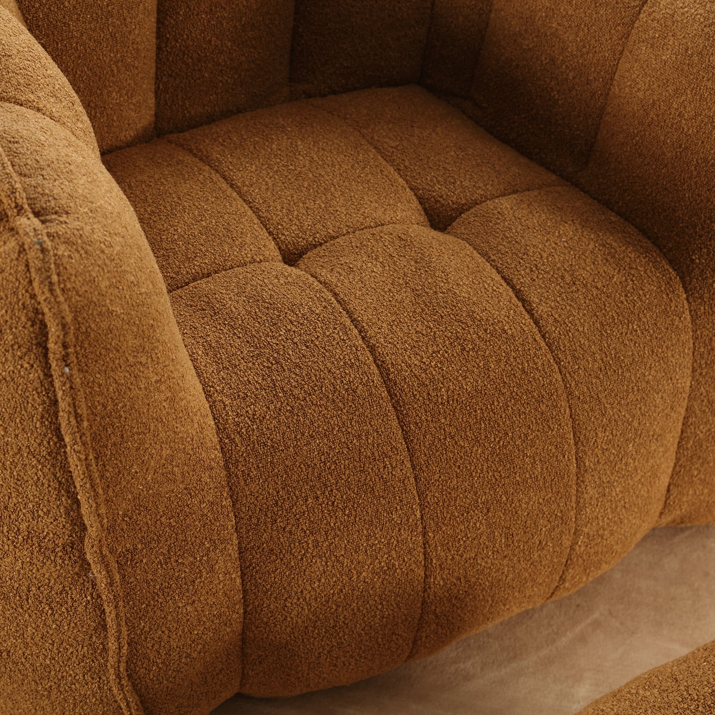 Soft Chenille Bean Bag Chair with Foam Filler - Khaki & Yellow